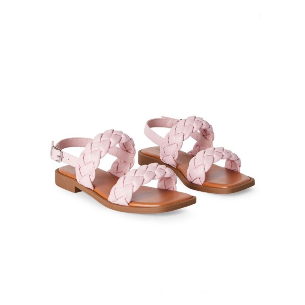 NWOT• Girls(kids) Pink Braided Double Strap Sandals🌟